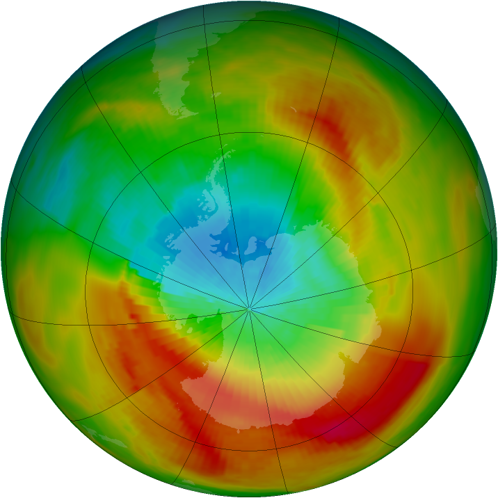 Antarctic ozone map for 20 October 1979